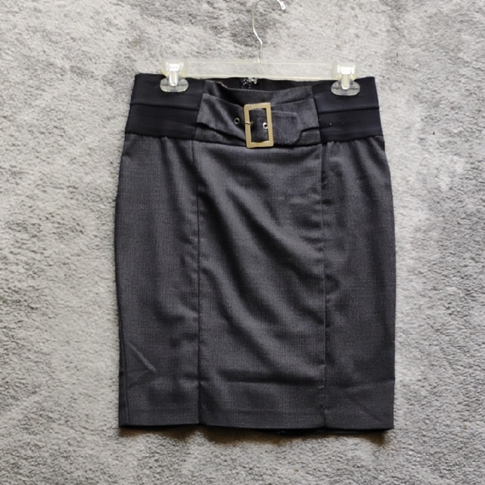Elegant Black Skirt with Buckle Detail